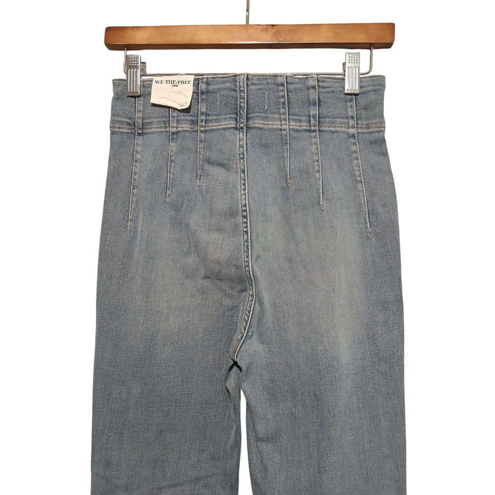 Free People We The Free Jayde High Rise Flare Leg Jeans Light Wash Blue 27 NEW‎ - Picture 6 of 13